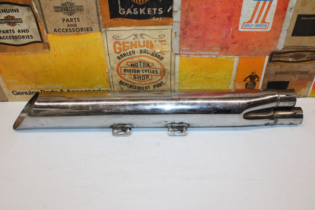 OEM Harley Davidson AMF Two Into One Exhaust Pipe Muffler 65230-77