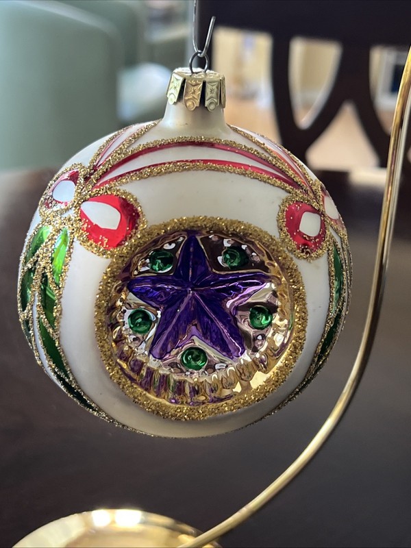 Christopher Radko Glass Ornament STAR OF WONDER CHRISTMAS TRIM Triple Reflector