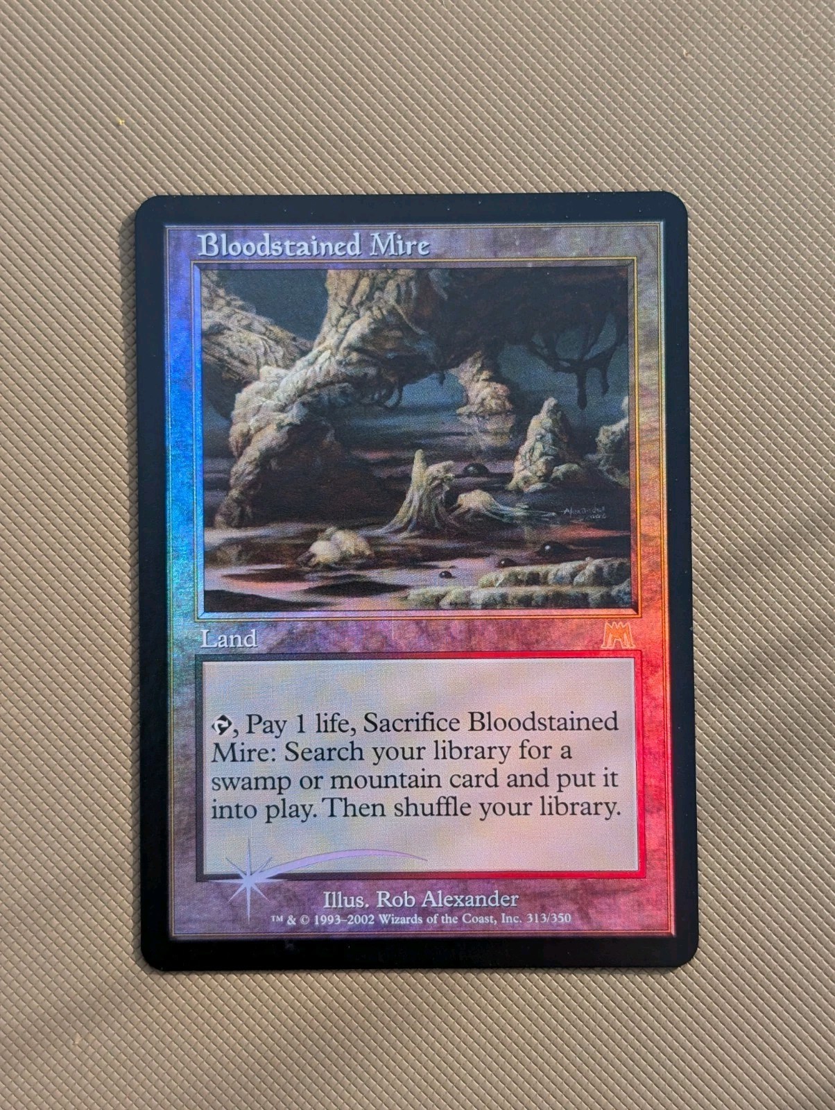 FOIL Onslaught Bloodstained Mire. NM. MTG Magic the Gathering. OG Premodern