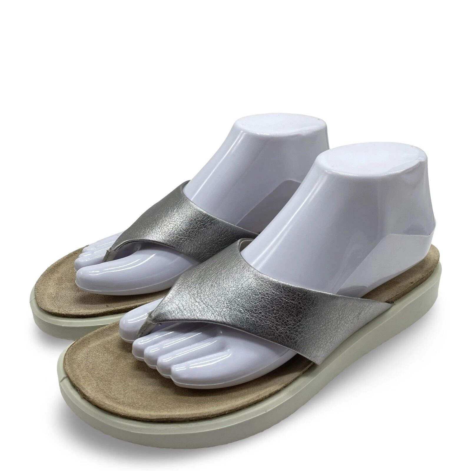 Ecco sandali infradito donna infradito in pelle di sughero argento taglia 41 US 10