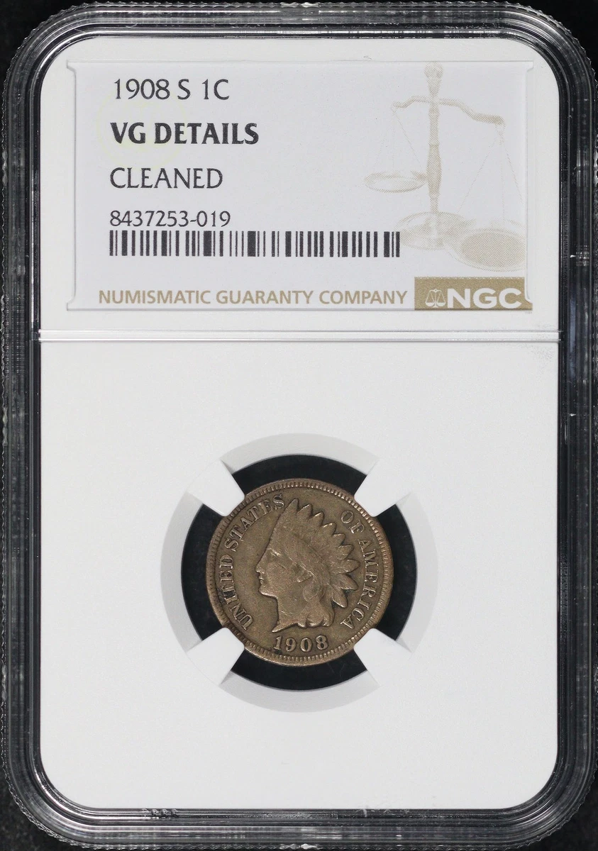 San Francisco 1908 Year Indian Head Small Cents (1859-1909) for