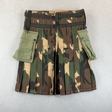 Camo Tactical Utility Kilt Mens 36 Pleated Cargo Pockets Military Workwear Unifo