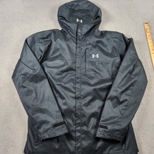 Under Armour ColdGear Hooded Loose Fit Full Zip Jacket Mens XL Black