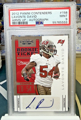Lavonte David 2012 Panini Contenders Arms Up - Rookie Auto Buccaneers PSA 9