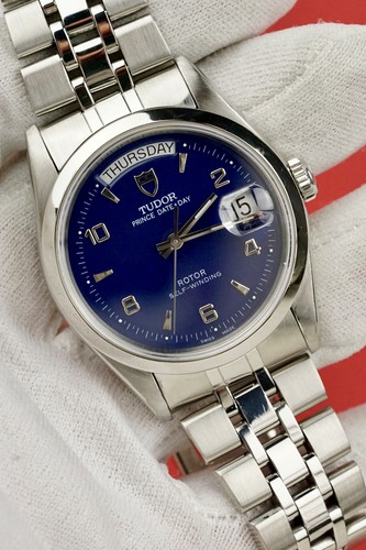 TUDOR Prince Date + Day 36 #76200 Blue Arabic Dial - Clean