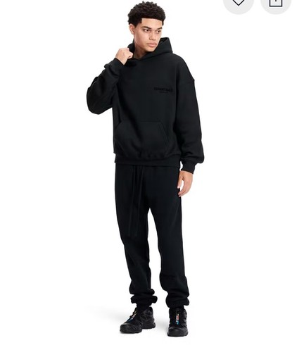 FEAR OF GOD ESSENTIALS HOODIES Stretch Limo/Black- 100% AUTHENTIC XL - Picture 2 of 5