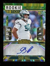 2024 Panini Contenders Green Rookie Ticket Auto Gabe Hall #268 (RC,AU) Eagles