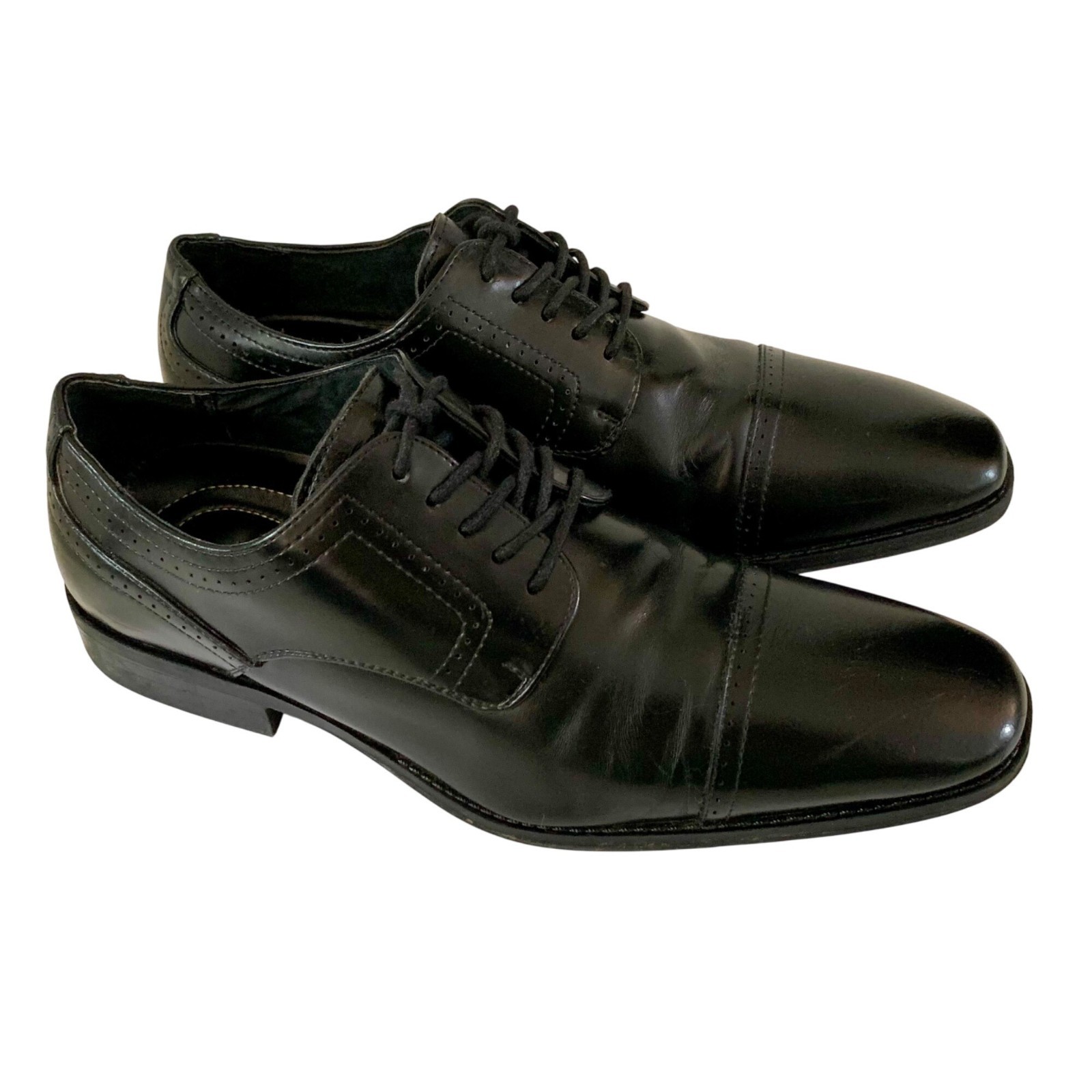 SAOLA Scarpe eleganti Oxford Stacy Adams da uomo 9M in pelle Waltham nere punta a cappuccio 20138 001