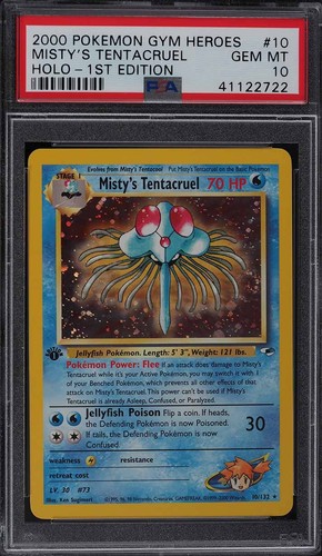 Pokemon Misty's Tentacruel Gym Heroes 10/132 Holo 1st Edition PSA 10 Gem Mint
