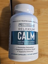 Relaxium Calm, Non-Habit Forming, Stress & Mood Support  60 Count Exp 12/2027