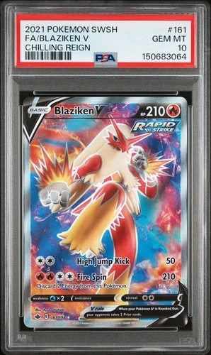 2021 Pokemon Sword & Shield Chilling Reign Blaziken V Full Art 161/198 - PSA 10