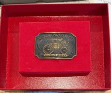 Vintage Belt Buckle 1973 Solid Brass Wells Fargo Co Bank original box