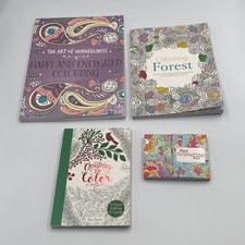 Adult Mindfulness & Christmas Colouring Books Lot of 4 Pads Paperbacks