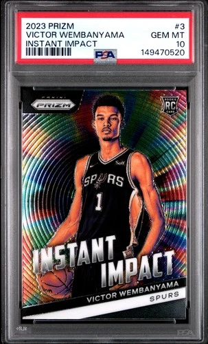 2023-24 Panini Prizm #3 Victor Wembanyama Instant Impact Prizms PSA 10