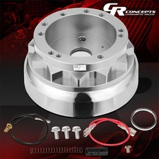 J2 SILVER STEERING WHEEL 6 BOLT QUICK RELEASE HUB ADAPTER FOR 1964-1974 MUSTANG