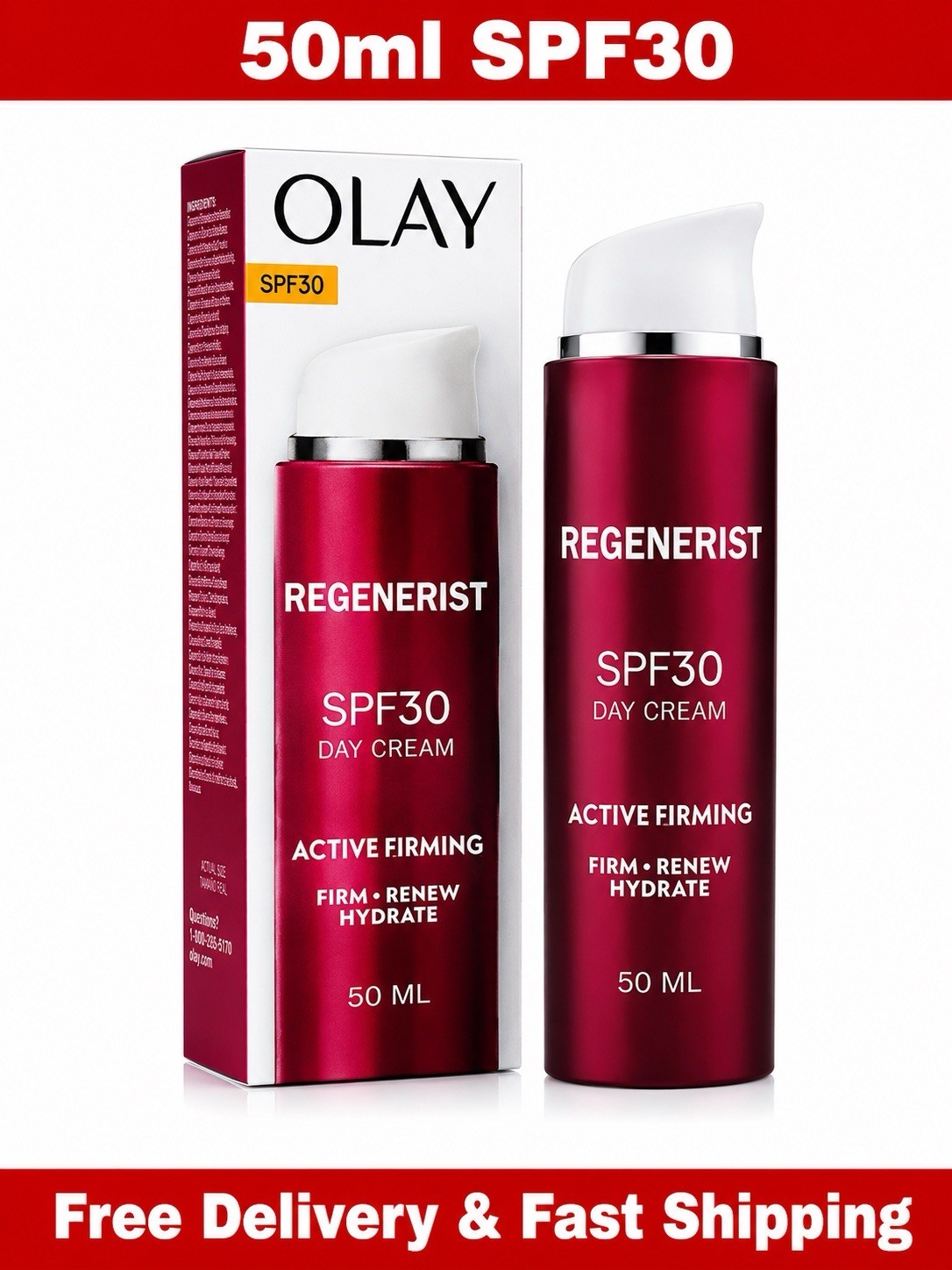 OLAY REGENERIST SPF30 Active Firming 50ml DAY CREAM UVA + UVB PROTECTION