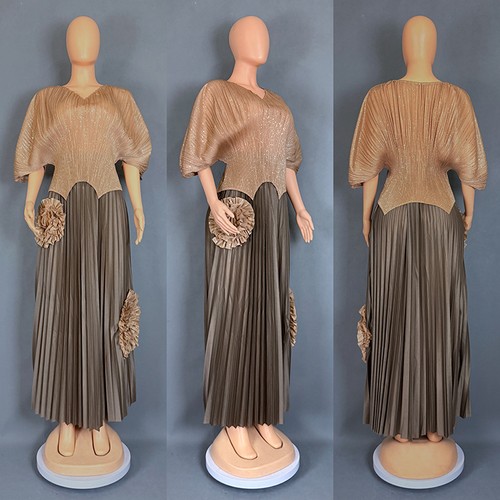 2pcs African Women Blouse Top Long Skirt Sets Evening Party Soild Color Outfits - Picture 13 of 30
