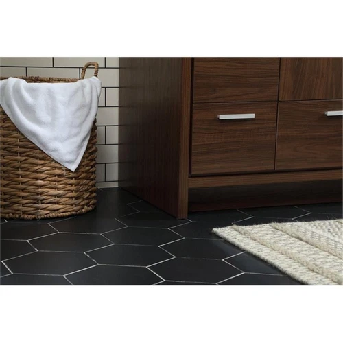 Elegant Decor Wyatt 36" Aluminum Alloy and MDF Single Bathroom Vanity in Walnut - Picture 5 of 8