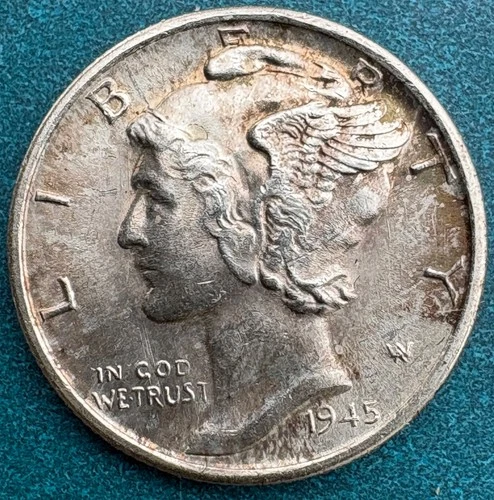 1945-S Silver Mercury Dime, Micro-s, Uncirculated, Nice Tone