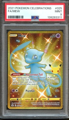 Mew 025/025 Celebrations Full Art PSA 9 Mint Pokemon Card