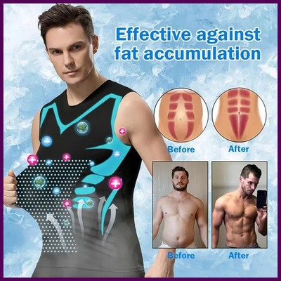 Men's Ice Silk Compression Shirt Slimming Vest Tummy Control Gym Body Shaper