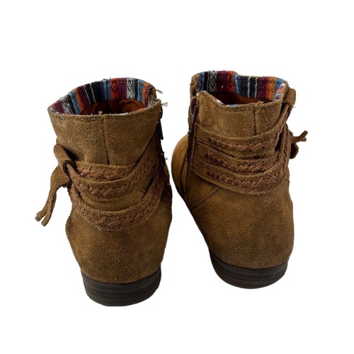 Stivaletti Minnetonka donna 9 marroni scamosciati Dixon fibbia frange boho western - Foto 5 di 9