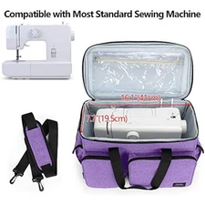 CURMIO Sewing Machine Case, Universal Travel Bag Compatible for Singer