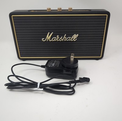 Marshall Stockwell 27W Portable Bluetooth Speaker Black Brass W/ Charger TESTED