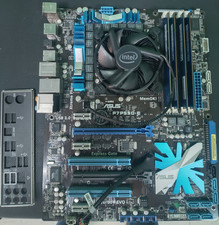 Asus P7P55D-E LGA 1156+Mascherina+CPU i5-750+ddr3 4x2GB 8GB + DISSIPATORE COMBO