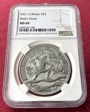 MS69 2021 Robin Hood Royal Mint 1oz .999 Silver