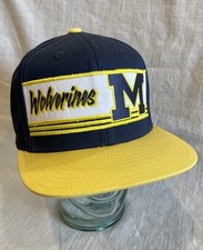 Adidas Wolverines University of Michigan Snapback Hat Embroidered Blue Yellow