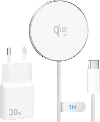 25W Wireless Charger für Magsafe mit 30W USB C Ladegerät für iPhone 17 16 | für
