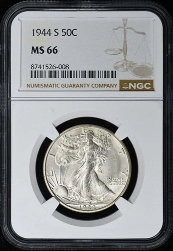 1944-S Walking Liberty Half Dollar 50C NGC MS66