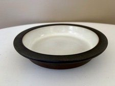 Heath Ceramics Rim Line Brown  White 7  Rim Line Shallow Soup Salad Pasta Bowl