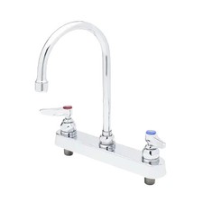 T S Brass B-1142 8" Deck Mount Workboard Mixing Faucet