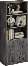 Industrial Bookshelves and Bookcases with Doors 11.8 in Depth Floor Standing 5 S