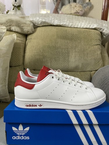 Adidas Originals Stan Smith weiß rot Turnschuhe Schuhe neu im Karton Größe 9,5 UK Herren ID1979 - Bild 2 von 19