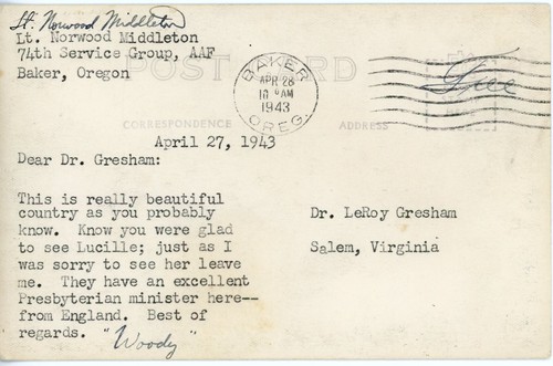 Postal RPPC Old Oregon Trail in the Blue Mountains publicada 1943 Baker, OR - Imagen 2 de 2