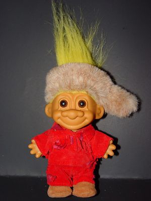 Troll Doll 4 1/2'' Russ Daniel Boone Frontiersman Mountian Man Pioneer Yellow Hai