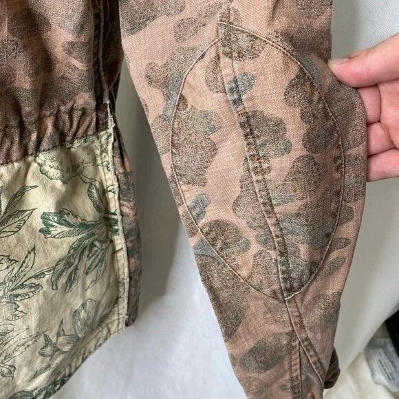 Anthropologie HEI HEI Jacket Coat Anorak Pink Camo Floral button size small S - Image 4 of 4