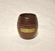 WW1 British Royal Navy HMS Birmingham Teak Trench Art Barrel Desk Tidy Jutland