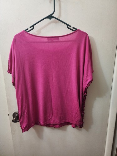 Jennifer Lopez Pink Shirt XL Sequin Front - Picture 4 of 9