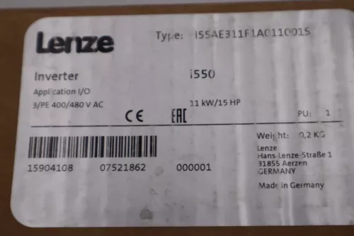 Lenze i550 I55AE311F1A011001S 11 kW/15HP 3PH 480V Power Supply New STOCK 4976