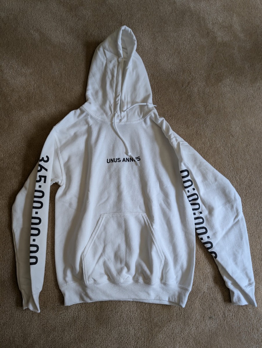 White Hoodie Unus Annus Merch Split Hoodie Authentic Unus Annus