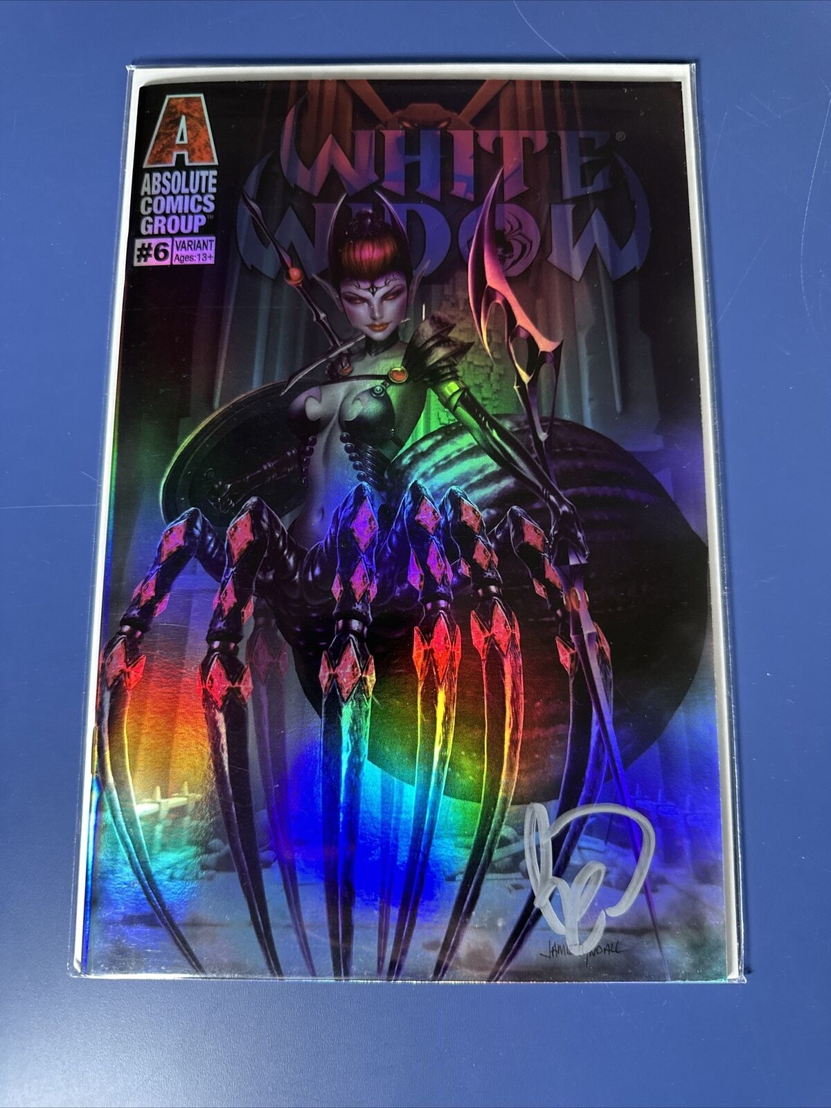 WHITE WIDOW #6 Metallic Ink Foil Spider Queen Variant Absolute Signed Powell