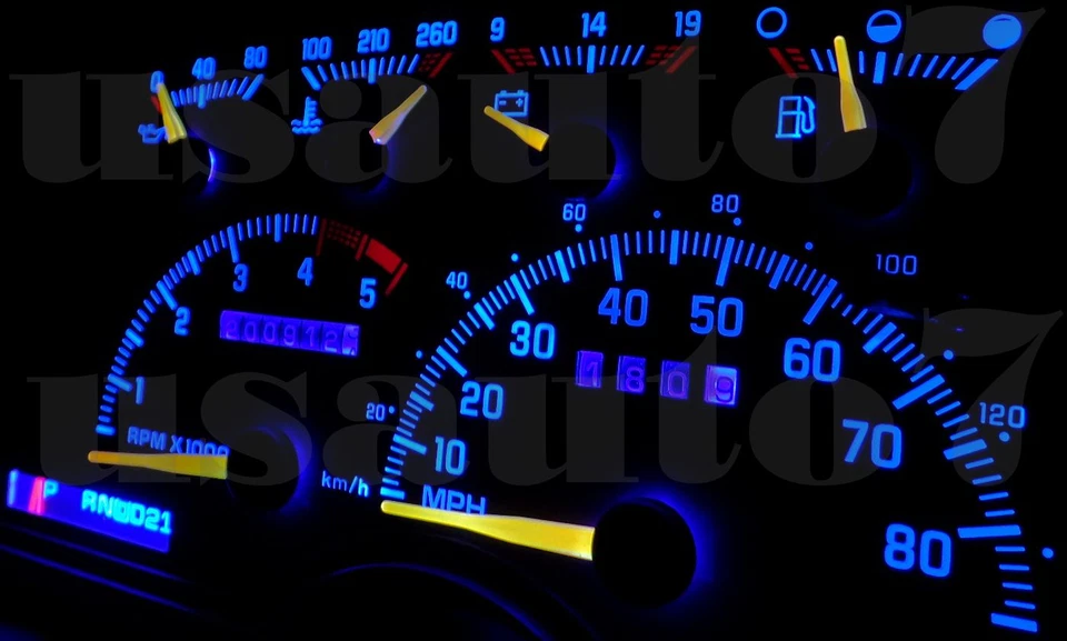 Dash Cluster Gauge BLUE LED LIGHTS KIT Fits 90-94 Chevy GMC Suburban non digital - Imagem 2 de 4