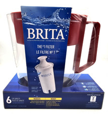 Brita Water Filtration System RED Pitcher 5 Cup Capacity