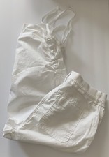 CHICO'S Collection Womens WHITE CAPRI PANTS Chico's 0.5 Ruched Drawstring Legs