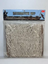 Tan Fishing Net 9' x 4' Decorative Nautical Crafts Shells Pool Lake Decor Sea