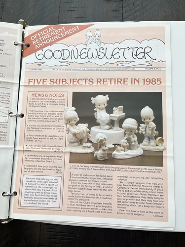 Precious Moments Newsletter SET Mappe Ensco Collectors Club 1980er Jahre Vintage - Bild 6 von 7